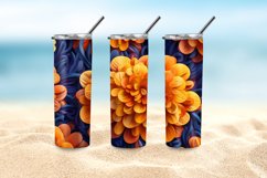 3D Marigold Flowers 20 oz Skinny Tumbler Sublimation Design Product Image 4