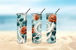 3D Beautiful Roses 20 oz Skinny Tumbler Sublimation Design Product Image 5