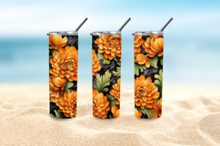 3D Marigold Flowers 20 oz Skinny Tumbler Sublimation Design Product Image 5