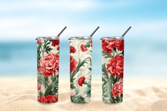 3D Carnations Flowers Tumbler Wrap, 3d Tumbler Wrap Product Image 5