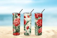 3D Carnations Flowers Tumbler Wrap, 3d Tumbler Wrap Product Image 5