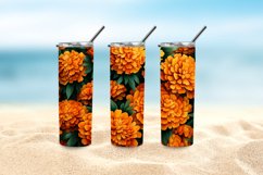 3D Marigold Flowers 20 oz Skinny Tumbler Sublimation Design Product Image 5