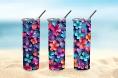 3D Floral Tumbler Wrap, 3D Embroidered Flowers 20 oz Tumbler Product Image 5
