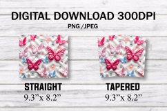 Butterfly Neon Design Hyper Realistic 20 oz Skinny Tumbler Product Image 5