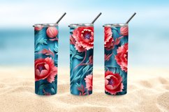 3D Carnations Flowers Tumbler Wrap, 3d Tumbler Wrap Product Image 5
