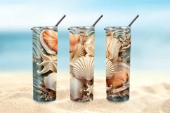 3D Seashells Beach 20oz Skinny Tumbler, 3D Beach Tumbler Product Image 5