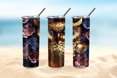 3D Owl Metallic Finishes 20 oz Skinny Tumbler Sublimation Product Image 5