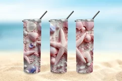 3D Pink Starfish 20 oz Skinny Tumbler, Seashells Tumbler png Product Image 5