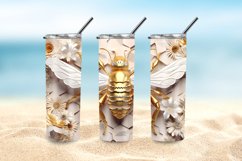 3D Bee Honeycomb 20 oz Skinny Tumbler Sublimation Design Product Image 5