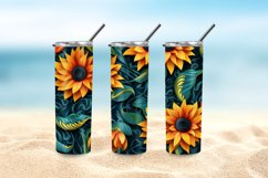 3D Sunflowers 20 oz Skinny Tumbler Sublimation Design Product Image 5