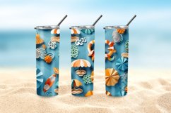 3D Summer Tumbler Wrap, 20oz Skinny Sublimation Designs PNG Product Image 5