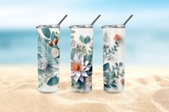 3D Floral Tumbler Wrap, 3D Flowers 20 oz Skinny Tumbler Product Image 5