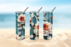 3D Floral Tumbler Wrap, 3D Roses Floral 20oz Skinny Tumbler Product Image 5