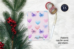 Coquette Bow Digital Paper, Pastel Hearts Pattern Product Image 4