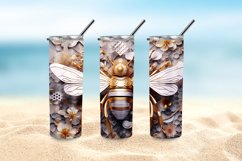 3d Bee Honeycomb Black and Gold 20 oz Skinny Tumbler Wrap Product Image 5