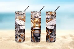 3d Bee Honeycomb Black and Gold 20 oz Skinny Tumbler Wrap Product Image 5