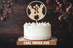 Bunny cake topper SVG I Cake topper SVG Product Image 1