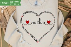 Mom Mothers Day SVG Mother SVG Dual Heart Mom Tshirt Design Product Image 2
