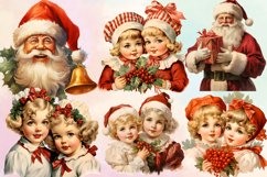 Vintage Christmas Sublimation Clipart, Vintage Christmas PNG Product Image 2