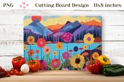 Mountains Cutting Board, Floral Cutting Board Sublimation Product Image 1