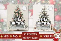 Watercolor Christmas Tree Money Cards, Christmas Gift Cards Product Image 1