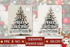 Watercolor Christmas Tree Money Cards, Christmas Gift Cards Product Image 1
