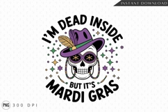 Mardi Gras Skull With Hat Sublimation PNG Product Image 1