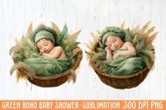 Green Boho Baby Shower Sublimation Product Image 1