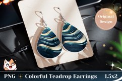 Abstract Teardrop Earring Design, Liquid Wave Earring Print Product Image 1