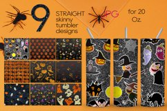 Glitter Halloween | 9 Skinny tumbler sublimation designs Product Image 1