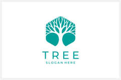 Hexagon Green Tree Logo Design Vector Illustration Product Image 1