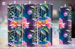 Night Flower Seamless 20 oz Tumbler Wrap Sublimation Product Image 5