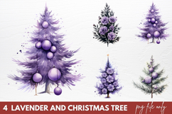 Lavender And Christmas Tree Sublimation PNG Product Image 1