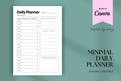Simple Minimal Daily Planner Template Editable Canva Layout Product Image 1