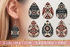Geometric Teardrop Earring Sublimation Design| Bundle 6 Png Product Image 1