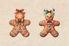 Christmas Gingerbread. Watercolor Cliparts. PNG sublimation Product Image 2