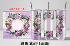 Flowers 20 Oz Tumbler Wrap Designs| Add Your Text Tumbler Product Image 1