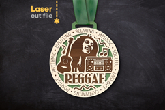 Reggae Music Medal SVG laser cut file for Glowforge Product Image 1