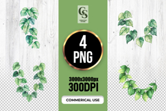 Tropical Leaf Corner Frame Clipart Sublimation PNG Product Image 1