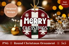 Merry Christmas Ornament, Embroidery Winter Ornament Design Product Image 1
