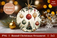 Christmas Baubles Ornament PNG, Winter Ornament Sublimation Product Image 1