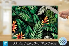 Lush Green Tropical Leaves Cutting Board Sublimation Design Product Image 1