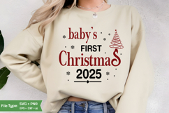 Baby&#039;s First Christmas 2025 SVG | Christmas SVG Design Product Image 1