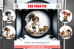 Car Coaster Chaotic Girl Dog Product Image 1