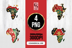 Watercolor Africa Map Clipart PNG Product Image 1