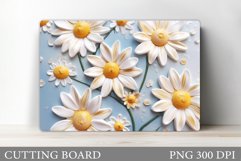 Daisy Flowers Cutting Board. Floral Cutting Board Design Product Image 1