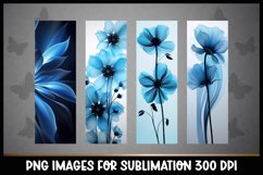 4 Whimsical Flowers Bookmarks Sublimation PNGs Product Image 1