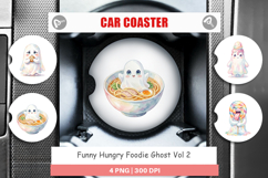 Hungry Foodie Ghost Car Coaster Product Image 1