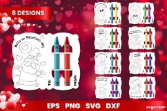 Valentines Day Coloring Card | Svg Bundle | Crayon Cards Product Image 1