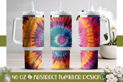 Colorful Tie Dye Tumbler Sublimation, Swirl 40 Oz Tumbler Product Image 1